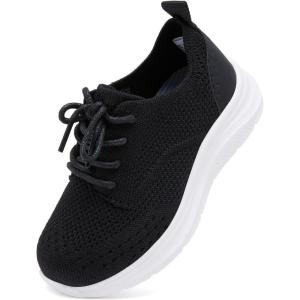 imageBMCiTYBM Toddler Boys Girls Slip On Shoes Comfortable Walking Sneakers Mesh Oxford Casual Dress Shoes School Uniform LoafersAblack