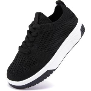 imageBMCiTYBM Toddler Shoes Boys Girls Tennis Sneakers Checkred Casual Walking Shoes Lightweight Non Slip OutdoorAblack