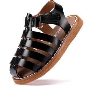 imageBMCiTYBM Baby Boy Girl Closed Toe Sandals Infant Summer First Walking Shoes NonSlip Fisherman Sandals 6 9 12 18 24 MonthsAblack