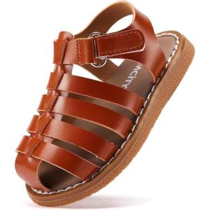 imageBMCiTYBM Baby Boy Girl Closed Toe Sandals Infant Summer First Walking Shoes NonSlip Fisherman Sandals 6 9 12 18 24 MonthsAbrown