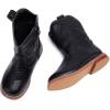 image:imageBMCiTYBM Toddler Cowboy Boots Western Cowgirl Boots Boys Girls Mid Calf Square Toe Riding Walking ShoesAblack