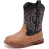 image:imageBMCiTYBM Toddler Cowboy Boots Western Cowgirl Boots Boys Girls Mid Calf Square Toe Riding Walking ShoesAblackBrown
