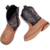 image:imageBMCiTYBM Toddler Cowboy Boots Western Cowgirl Boots Boys Girls Mid Calf Square Toe Riding Walking ShoesAblackBrown