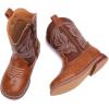 image:imageBMCiTYBM Toddler Cowboy Boots Western Cowgirl Boots Boys Girls Mid Calf Square Toe Riding Walking ShoesAbrown