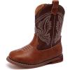 image:imageBMCiTYBM Toddler Cowboy Boots Western Cowgirl Boots Boys Girls Mid Calf Square Toe Riding Walking ShoesAbrown
