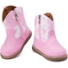 image:imageBMCiTYBM Baby Cowboy Cowgirl Boots Infant Western Boots Toddler Boys Girls Round Toe Riding Mid Calf Boots All Seasons for 6 9 12 18 24 MonthsA2pink