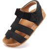 image:imageBMCiTYBM Toddler Boys Girls Sandals Open Toe Arch Support Slides Adjustable Straps Cork Footbed Slippers for Indoor Outdoor1black