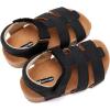 image:imageBMCiTYBM Toddler Boys Girls Sandals Open Toe Arch Support Slides Adjustable Straps Cork Footbed Slippers for Indoor Outdoor1black