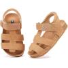 image:imageBMCiTYBM Toddler Boys Girls Sandals Open Toe Arch Support Slides Adjustable Straps Cork Footbed Slippers for Indoor Outdoor1camel