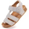 image:imageBMCiTYBM Toddler Boys Girls Sandals Open Toe Arch Support Slides Adjustable Straps Cork Footbed Slippers for Indoor Outdoor1grey