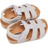 image:imageBMCiTYBM Toddler Boys Girls Sandals Open Toe Arch Support Slides Adjustable Straps Cork Footbed Slippers for Indoor Outdoor1grey