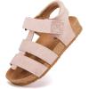 image:imageBMCiTYBM Toddler Boys Girls Sandals Open Toe Arch Support Slides Adjustable Straps Cork Footbed Slippers for Indoor Outdoor1pink