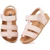 image:imageBMCiTYBM Toddler Boys Girls Sandals Open Toe Arch Support Slides Adjustable Straps Cork Footbed Slippers for Indoor Outdoor1pink
