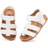 image:imageBMCiTYBM Toddler Boys Girls Sandals Open Toe Arch Support Slides Adjustable Straps Cork Footbed Slippers for Indoor Outdoor1white