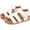 image:imageBMCiTYBM Toddler Boys Girls Sandals Open Toe Arch Support Slides Adjustable Straps Cork Footbed Slippers for Indoor Outdoor1white
