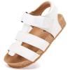 image:imageBMCiTYBM Toddler Boys Girls Sandals Open Toe Arch Support Slides Adjustable Straps Cork Footbed Slippers for Indoor Outdoor1white