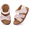 image:imageBMCiTYBM Toddler Boys Girls Sandals Open Toe Arch Support Slides Adjustable Straps Cork Footbed Slippers for Indoor Outdoor31pink