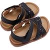 image:imageBMCiTYBM Toddler Boys Girls Sandals Open Toe Arch Support Slides Adjustable Straps Cork Footbed Slippers for Indoor Outdoor3black