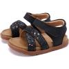 image:imageBMCiTYBM Toddler Boys Girls Sandals Open Toe Arch Support Slides Adjustable Straps Cork Footbed Slippers for Indoor Outdoor3black