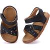 image:imageBMCiTYBM Toddler Boys Girls Sandals Open Toe Arch Support Slides Adjustable Straps Cork Footbed Slippers for Indoor Outdoor3black