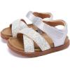 image:imageBMCiTYBM Toddler Boys Girls Sandals Open Toe Arch Support Slides Adjustable Straps Cork Footbed Slippers for Indoor Outdoor3silver