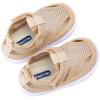 image:imageBMCiTYBM Toddler Boys Girls Sandals Open Toe Arch Support Slides Adjustable Straps Cork Footbed Slippers for Indoor OutdoorMeshcamel