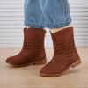 image:imageBMCiTYBM Toddler Cowboy Boots Western Cowgirl Boots Boys Girls Mid Calf Square Toe Riding Walking Shoes12brown