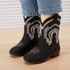 image:imageBMCiTYBM Toddler Cowboy Boots Western Cowgirl Boots Boys Girls Mid Calf Square Toe Riding Walking ShoesAllblack