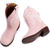 image:imageBMCiTYBM Toddler Cowboy Boots Western Cowgirl Boots Boys Girls Mid Calf Square Toe Riding Walking ShoesAllpink