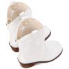 image:imageBMCiTYBM Toddler Cowboy Boots Western Cowgirl Boots Boys Girls Mid Calf Square Toe Riding Walking ShoesAllwhite