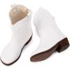 image:imageBMCiTYBM Toddler Cowboy Boots Western Cowgirl Boots Boys Girls Mid Calf Square Toe Riding Walking ShoesAllwhite