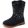 image:imageBMCiTYBM Toddler Cowboy Boots Western Cowgirl Boots Boys Girls Mid Calf Square Toe Riding Walking ShoesCblack