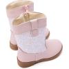 image:imageBMCiTYBM Toddler Cowboy Boots Western Cowgirl Boots Boys Girls Mid Calf Square Toe Riding Walking ShoesCpink