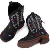 image:imageBMCiTYBM Toddler Cowboy Boots Western Cowgirl Boots Boys Girls Mid Calf Square Toe Riding Walking ShoesMultiblack