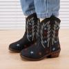 image:imageBMCiTYBM Toddler Cowboy Boots Western Cowgirl Boots Boys Girls Mid Calf Square Toe Riding Walking ShoesMultiblack