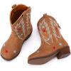 image:imageBMCiTYBM Toddler Cowboy Boots Western Cowgirl Boots Boys Girls Mid Calf Square Toe Riding Walking ShoesMultibrown