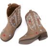 image:imageBMCiTYBM Toddler Cowboy Boots Western Cowgirl Boots Boys Girls Mid Calf Square Toe Riding Walking ShoesMulticamel