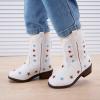 image:imageBMCiTYBM Toddler Cowboy Boots Western Cowgirl Boots Boys Girls Mid Calf Square Toe Riding Walking ShoesMultiwhite
