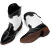 image:imageBMCiTYBM Toddler Cowboy Boots Western Cowgirl Boots Boys Girls Mid Calf Square Toe Riding Walking ShoesPointyblackWhite