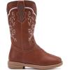image:imageBMCiTYBM Toddler Girl Boy Cowboy Cowgirl Boots Little Kids Square Toe Western Boots Mid Calf Side Zipper Riding Shoes for All SeasonsAbrown
