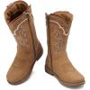 image:imageBMCiTYBM Toddler Girl Boy Cowboy Cowgirl Boots Little Kids Square Toe Western Boots Mid Calf Side Zipper Riding Shoes for All SeasonsAcamel