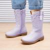 image:imageBMCiTYBM Toddler Girl Boy Cowboy Cowgirl Boots Little Kids Square Toe Western Boots Mid Calf Side Zipper Riding Shoes for All SeasonsApurple