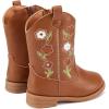 image:imageBMCiTYBM Toddler Girls Cowgirl Boots Little Kids Mid Calf Western Boots Flower Cowboy Boots Pointed Toe Riding Shoes1brown