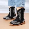 image:imageBMCiTYBM Toddler Girls Cowgirl Boots Little Kids Mid Calf Western Cowboy Pointed Toe Riding Shoes Tassels Glitter5black