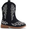 image:imageBMCiTYBM Toddler Girls Cowgirl Boots Little Kids Mid Calf Western Cowboy Pointed Toe Riding Shoes Tassels Glitter5black