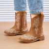 image:imageBMCiTYBM Toddler Girls Cowgirl Boots Little Kids Mid Calf Western Cowboy Pointed Toe Riding Shoes Tassels Glitter5camel