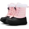image:imageBMCiTYBM Toddler Snow Boots Boys Girls Little Kids Winter Shoes Cold Weather Outdoor Lightweight ToddlerLittle Kids5pinkBlack