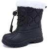 image:imageBMCiTYBM Toddler Snow Boots Boys Girls Little Kids Winter Shoes Cold Weather Outdoor Lightweight ToddlerLittle KidsDark Black