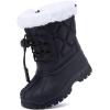 image:imageBMCiTYBM Toddler Snow Boots Boys Girls Little Kids Winter Shoes Cold Weather Outdoor Lightweight ToddlerLittle KidsDark Black