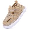 image:imageBMCiTYBM Toddler Boys Girls Sandals Open Toe Arch Support Slides Adjustable Straps Cork Footbed Slippers for Indoor OutdoorMeshcamel